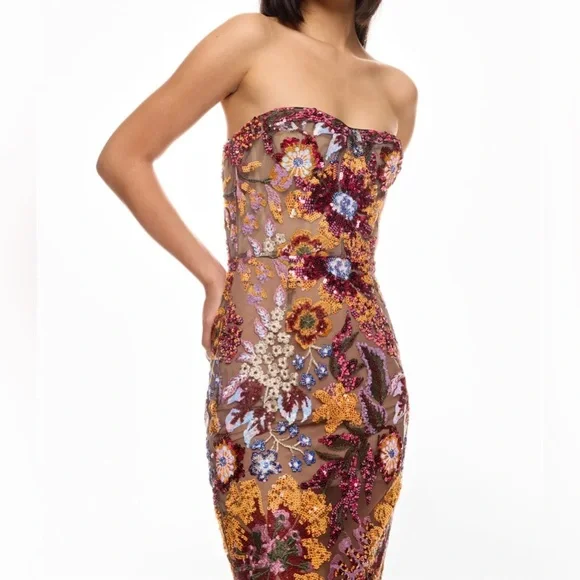 Dahlia Gown Strapless Fitted Embellished Sequin Formal Dress - Picture 4 of 17